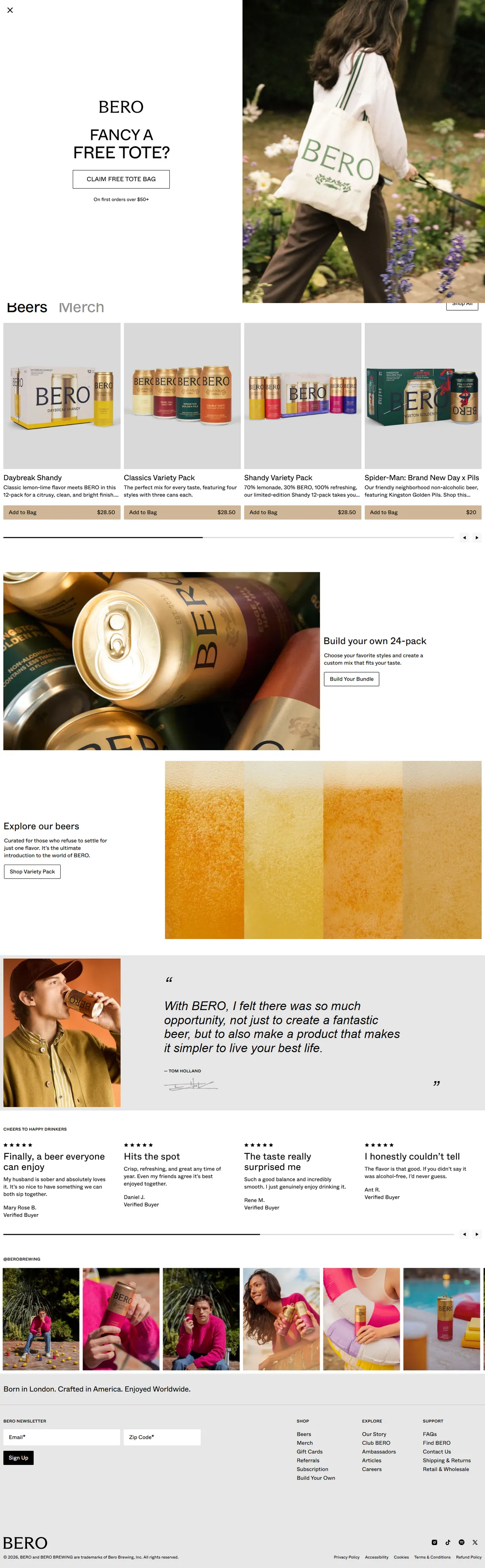 Full page of berobrewing.com