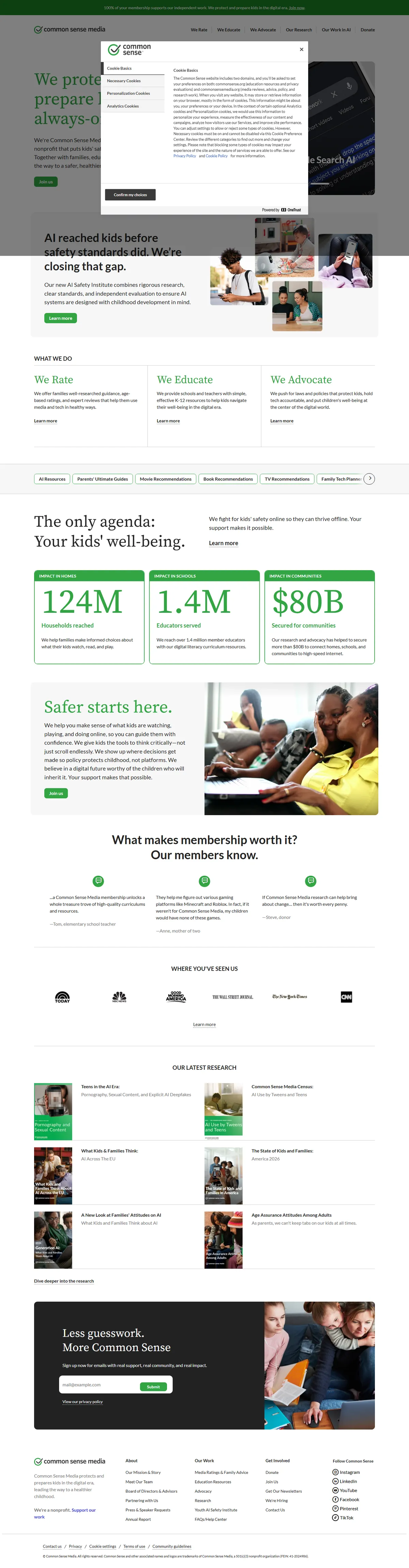 Full page of commonsense.org