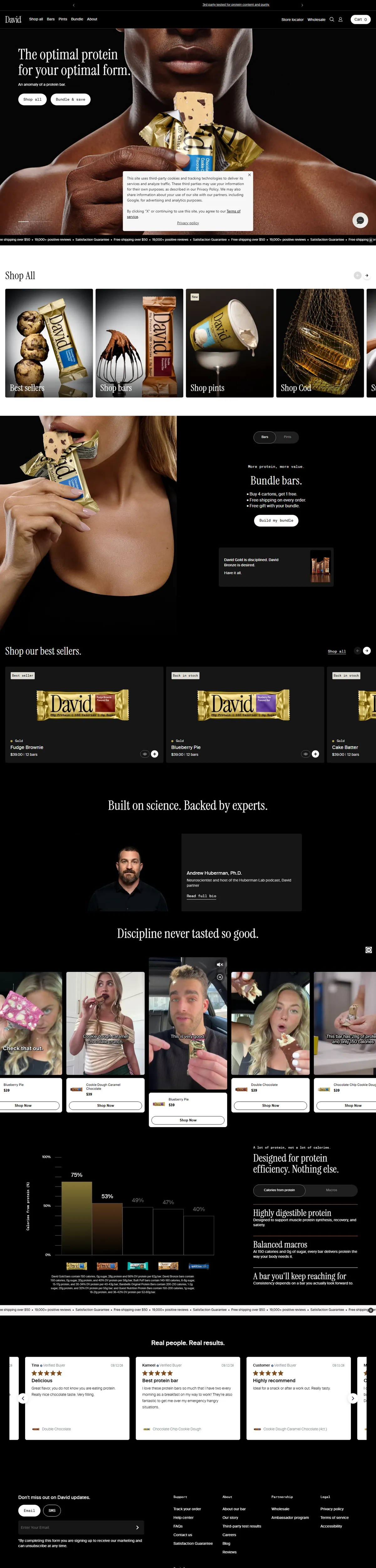 Full page of davidprotein.com