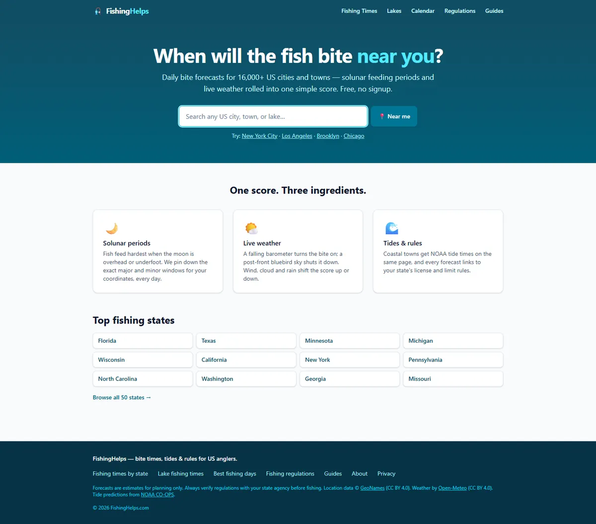 Full page of fishinghelps.com