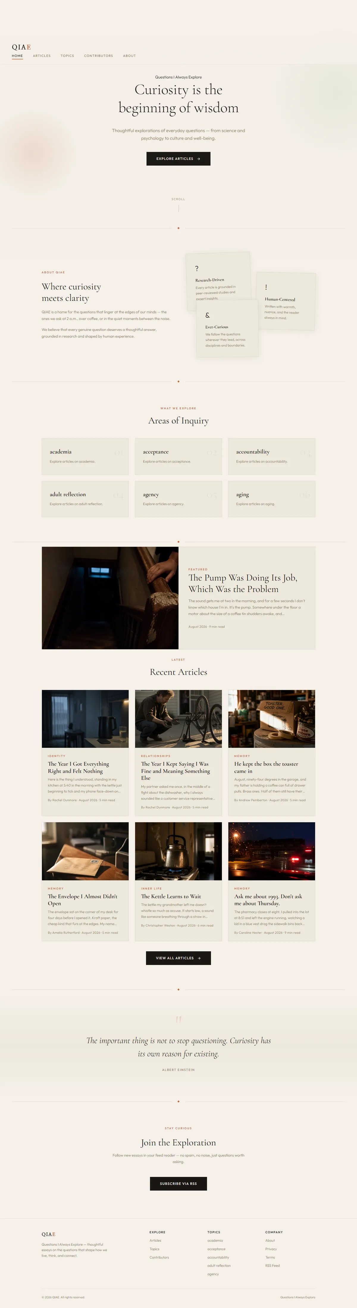 Full page of qiae.com