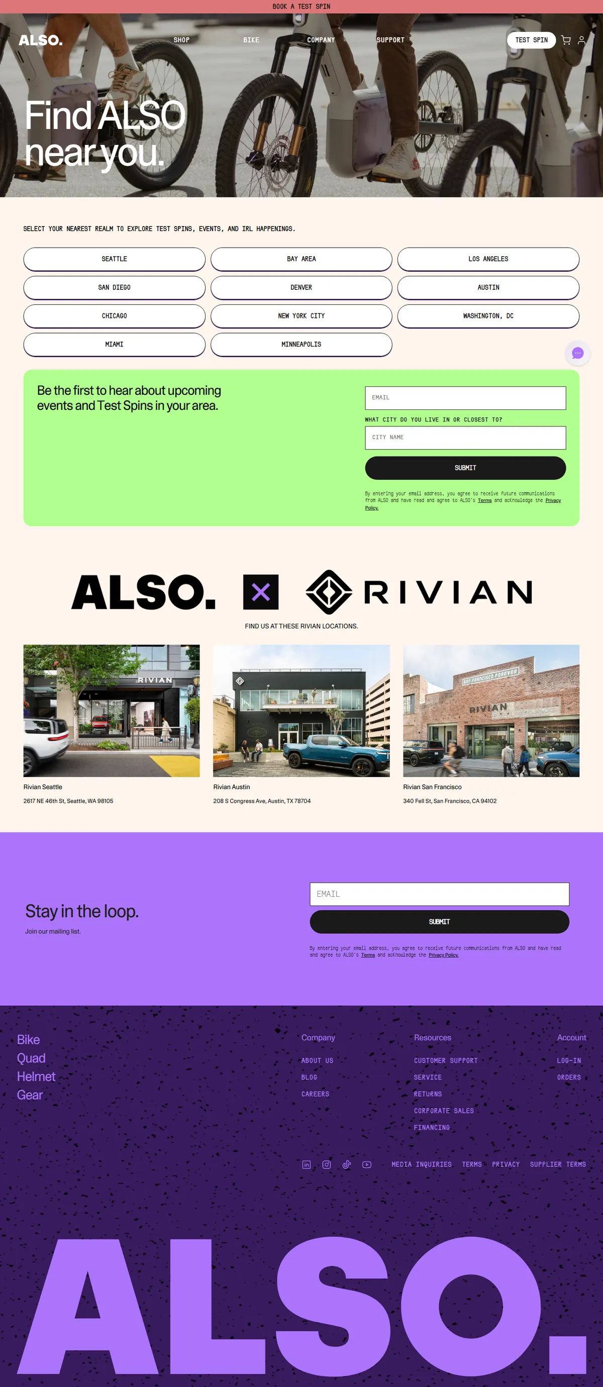 Full page of ridealso.com