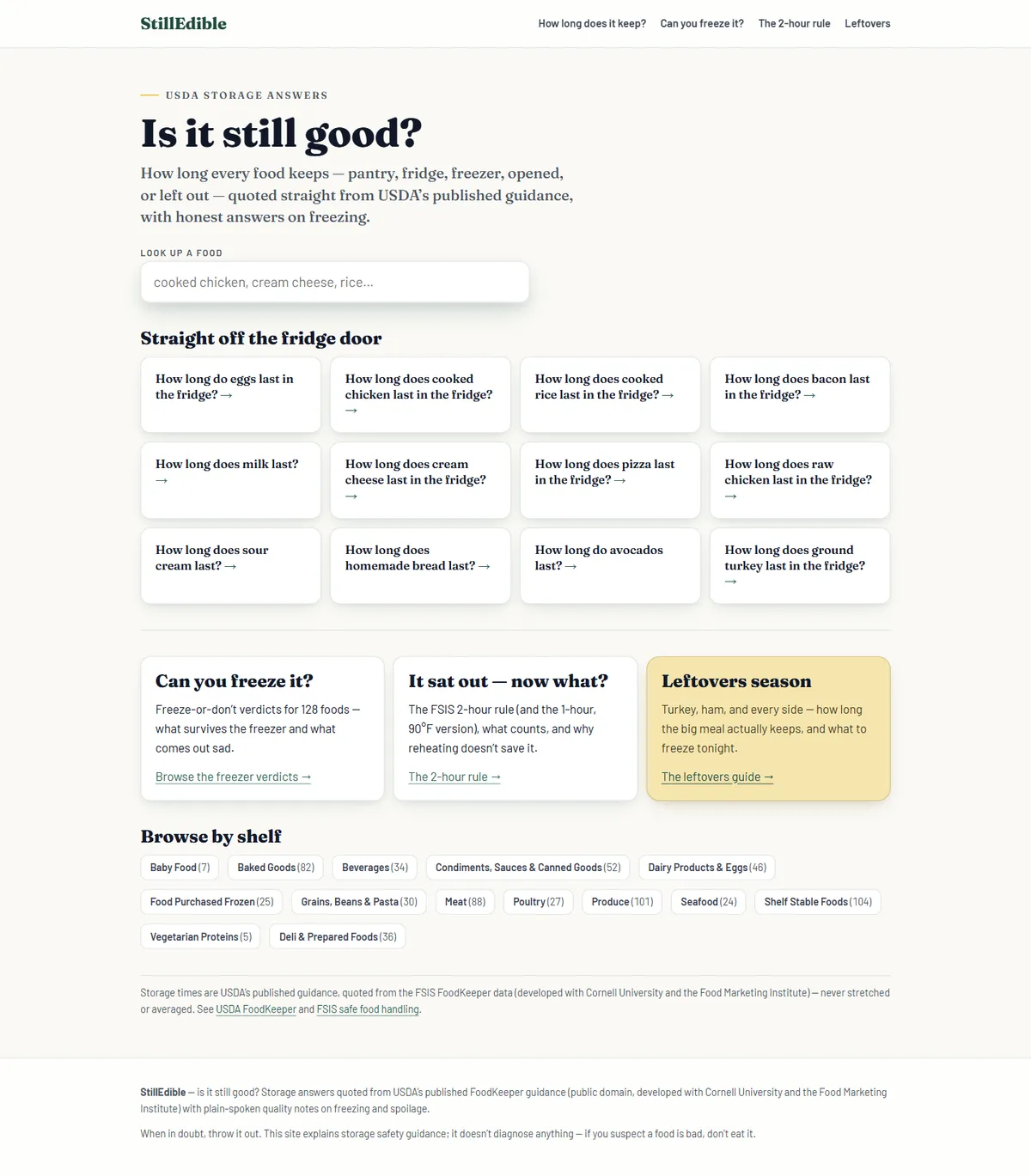 Full page of stilledible.com