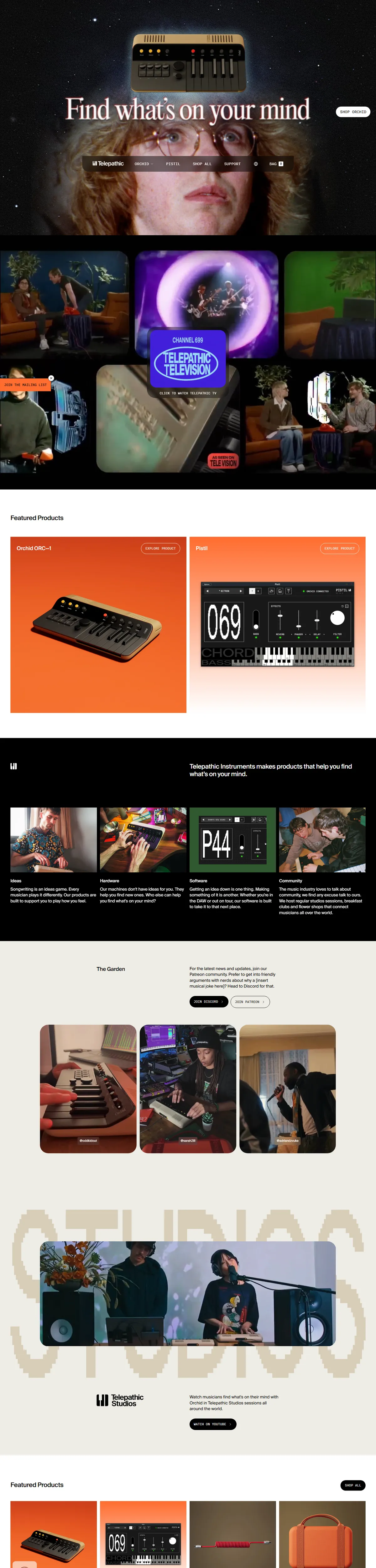 Full page of telepathicinstruments.com