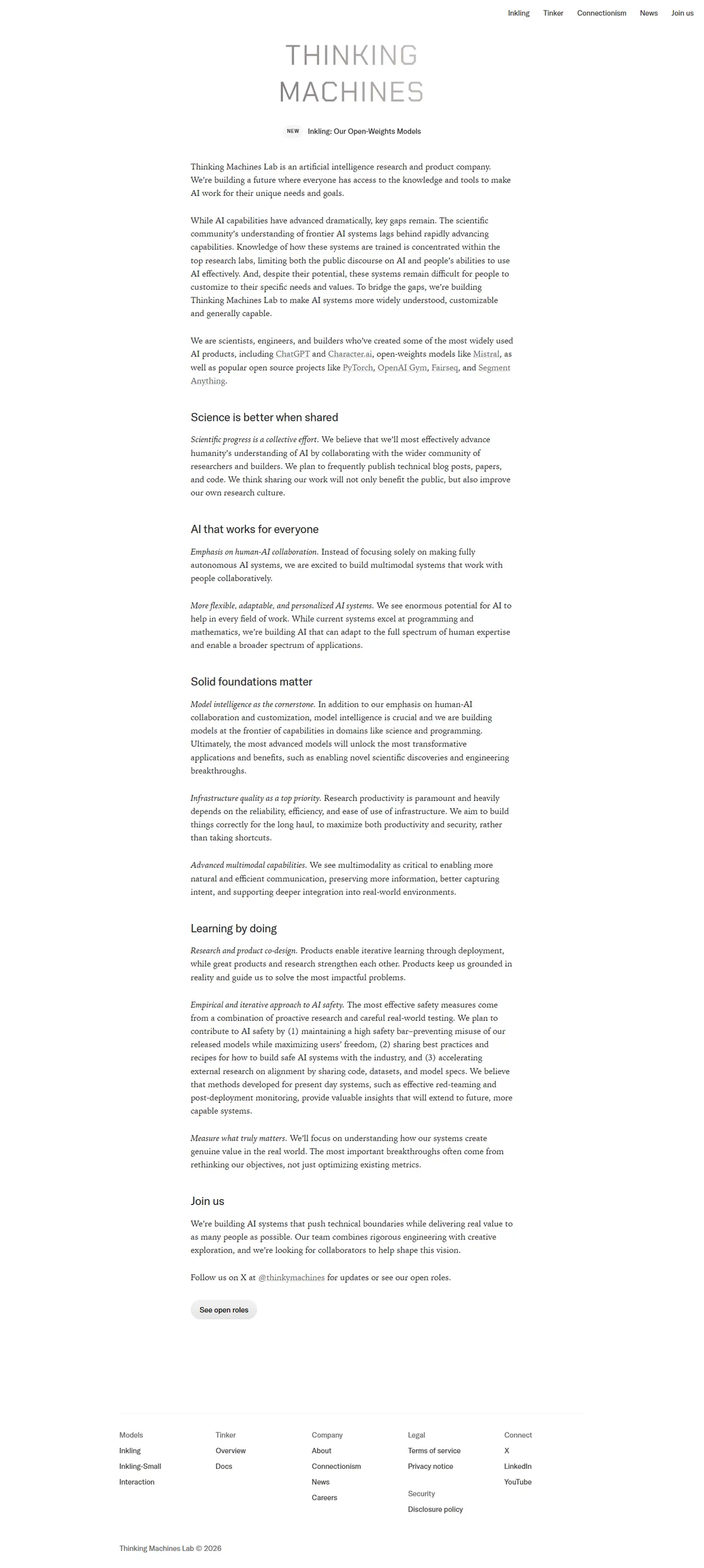 Full page of thinkingmachines.ai